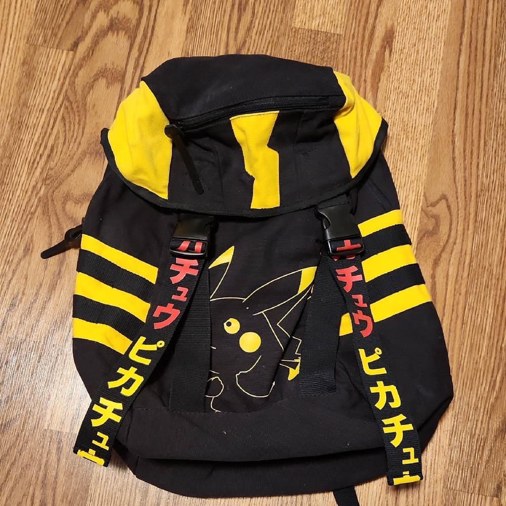 Black and Yellow Pikachu Backpack